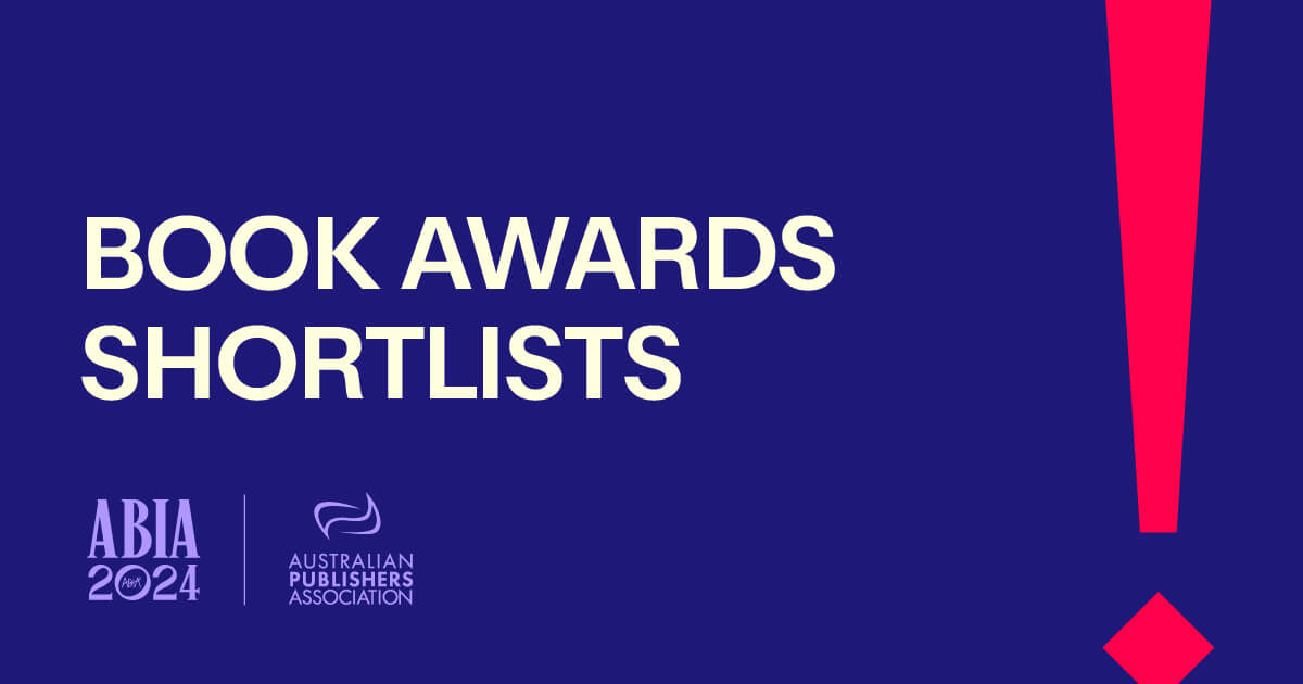 News banner, the text says BOOK AWARDS SHORTLISTS in a cream text on a blue background.